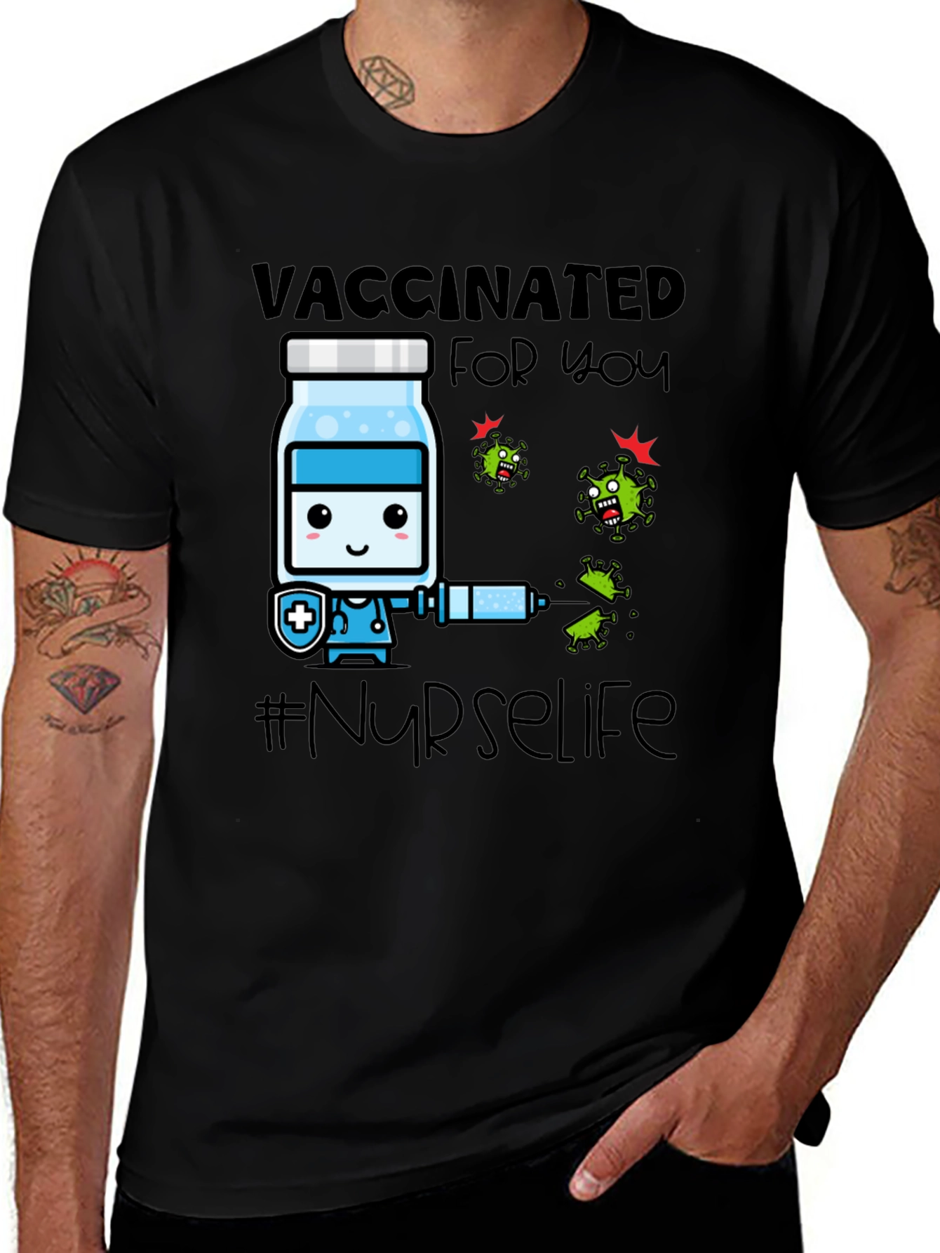 Variant 12 of Vaccinated for You #Nurselife T-Shirt