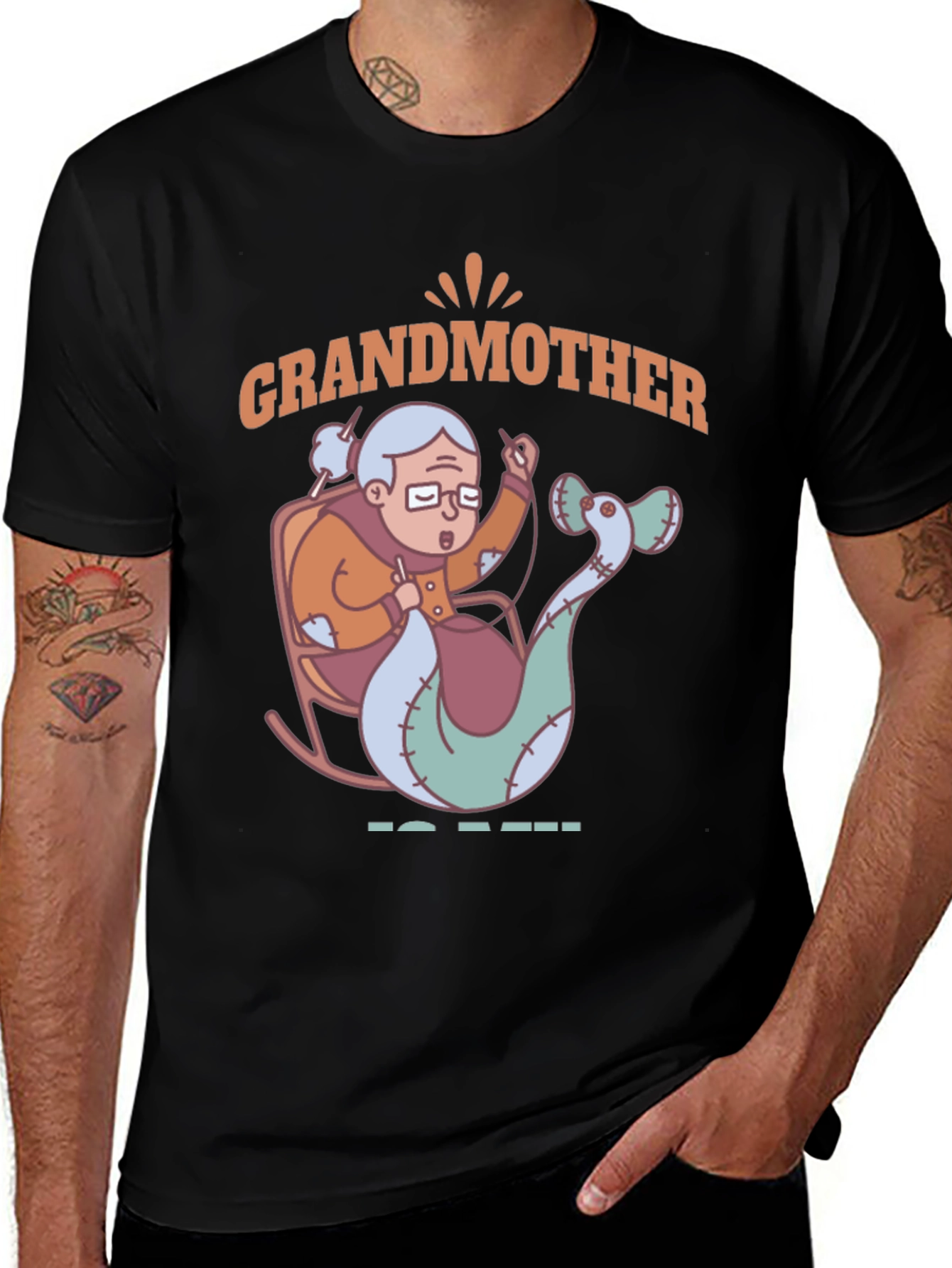Grandmother Mermaid Knitting T-Shirt - Unique Gift Idea