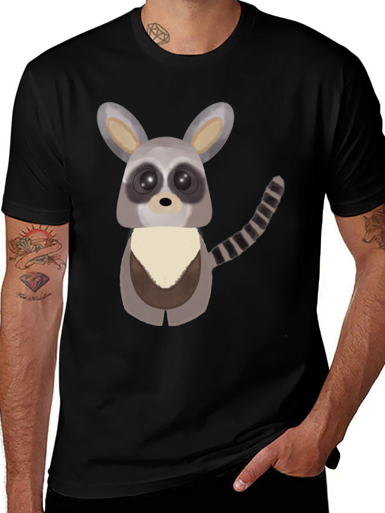 Variant 8 of Cute Cartoon Raccoon Graphic T-Shirt