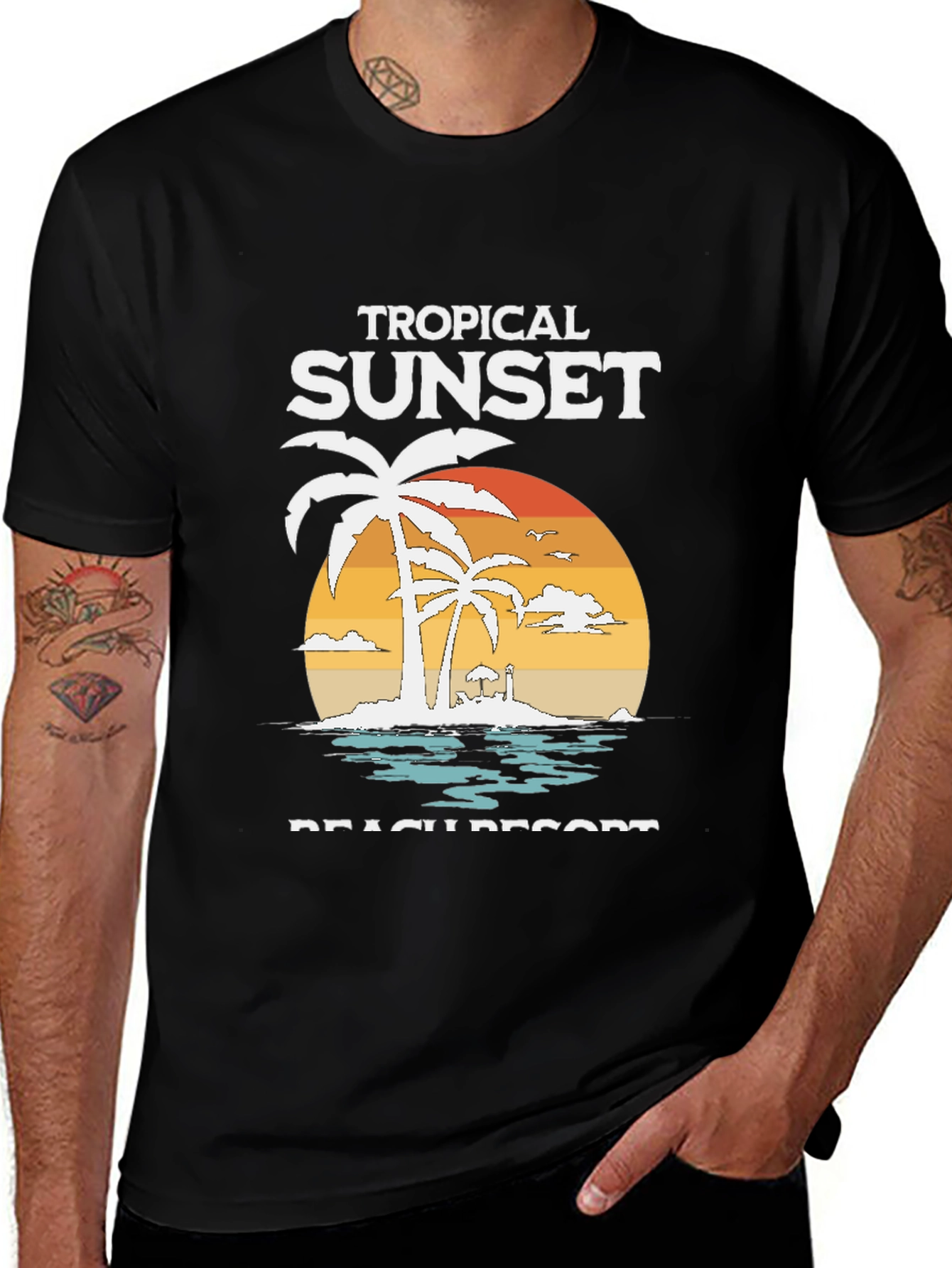 Variant 14 of Tropical Sunset Beach Resort T-Shirt