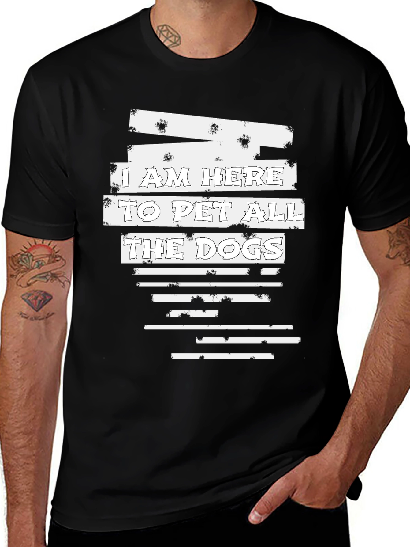 Black I Am Here to Pet All the Dogs T-Shirt main image