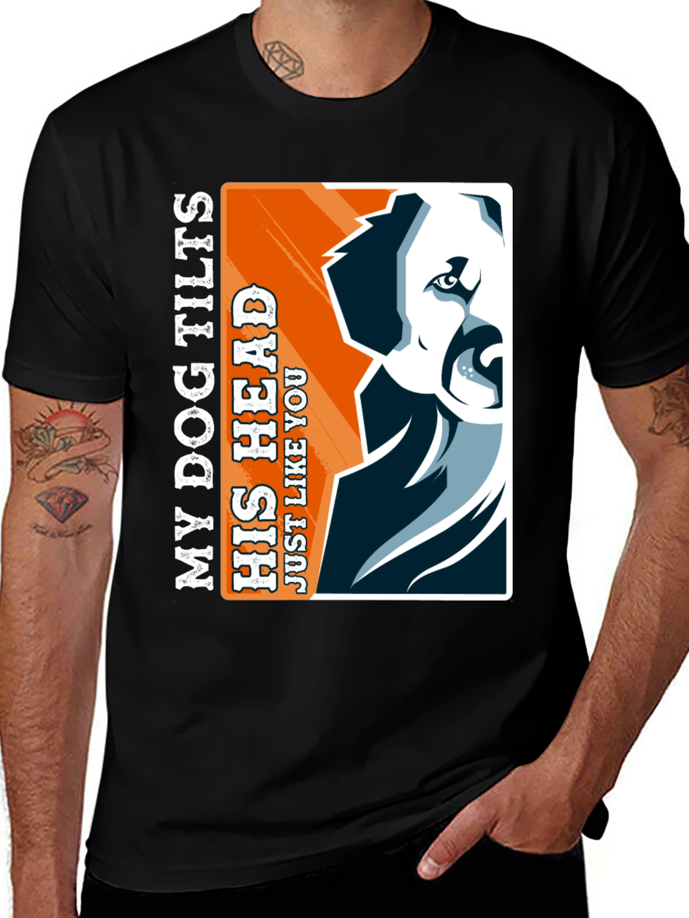 Variant 14 of Dog Tilts Head Graphic Tee - Unisex Casual Top