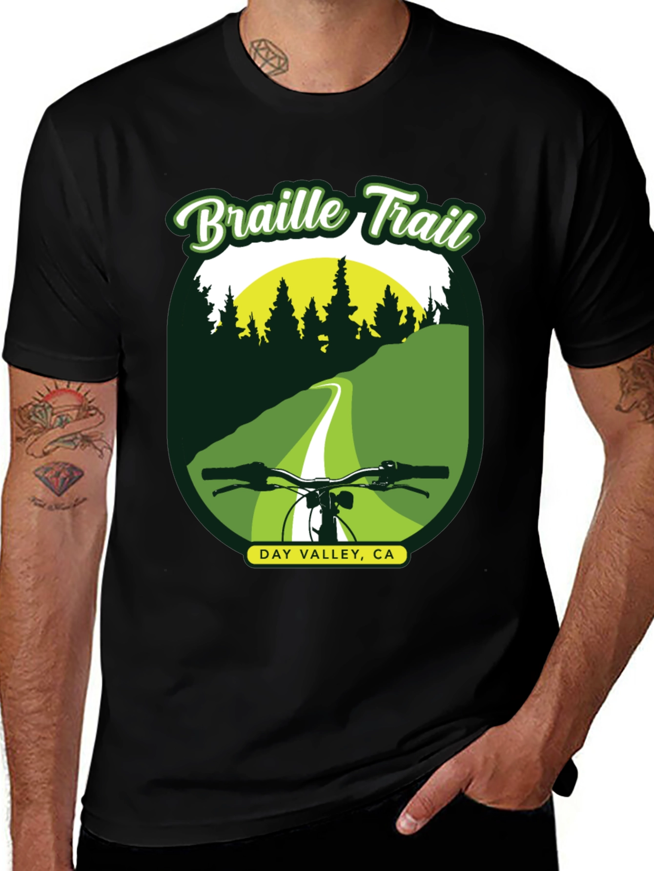 Variant 24 of Braille Trail Black T-Shirt for Mountain Biking