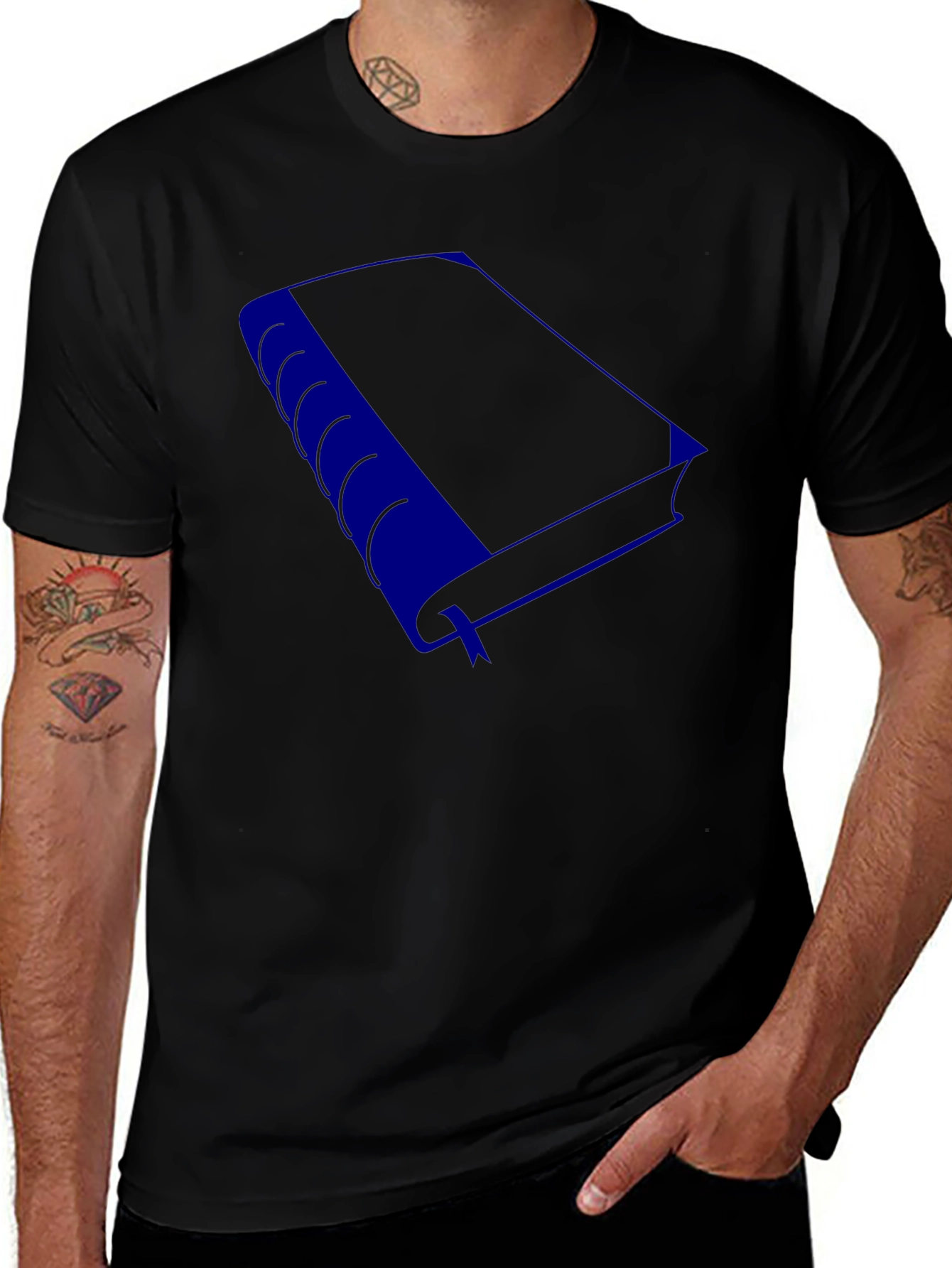 Variant 18 of Book Lover's Tee: Blue Book Graphic T-Shirt