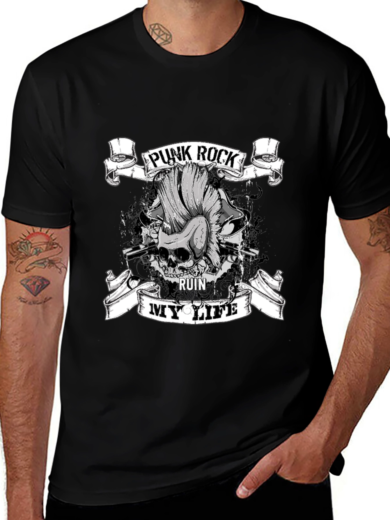 Variant 28 of Punk Rock Ruin My Life Black T-Shirt