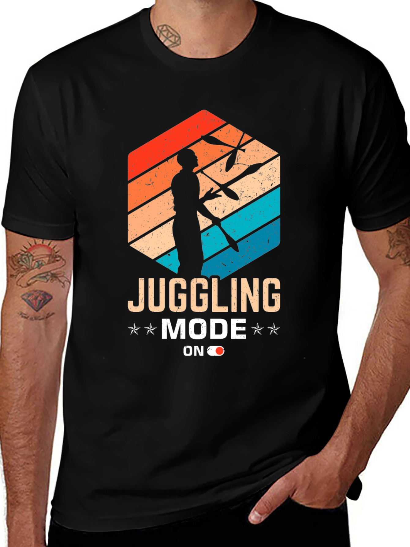 Variant 4 of Juggling Mode T-Shirt - Retro Design