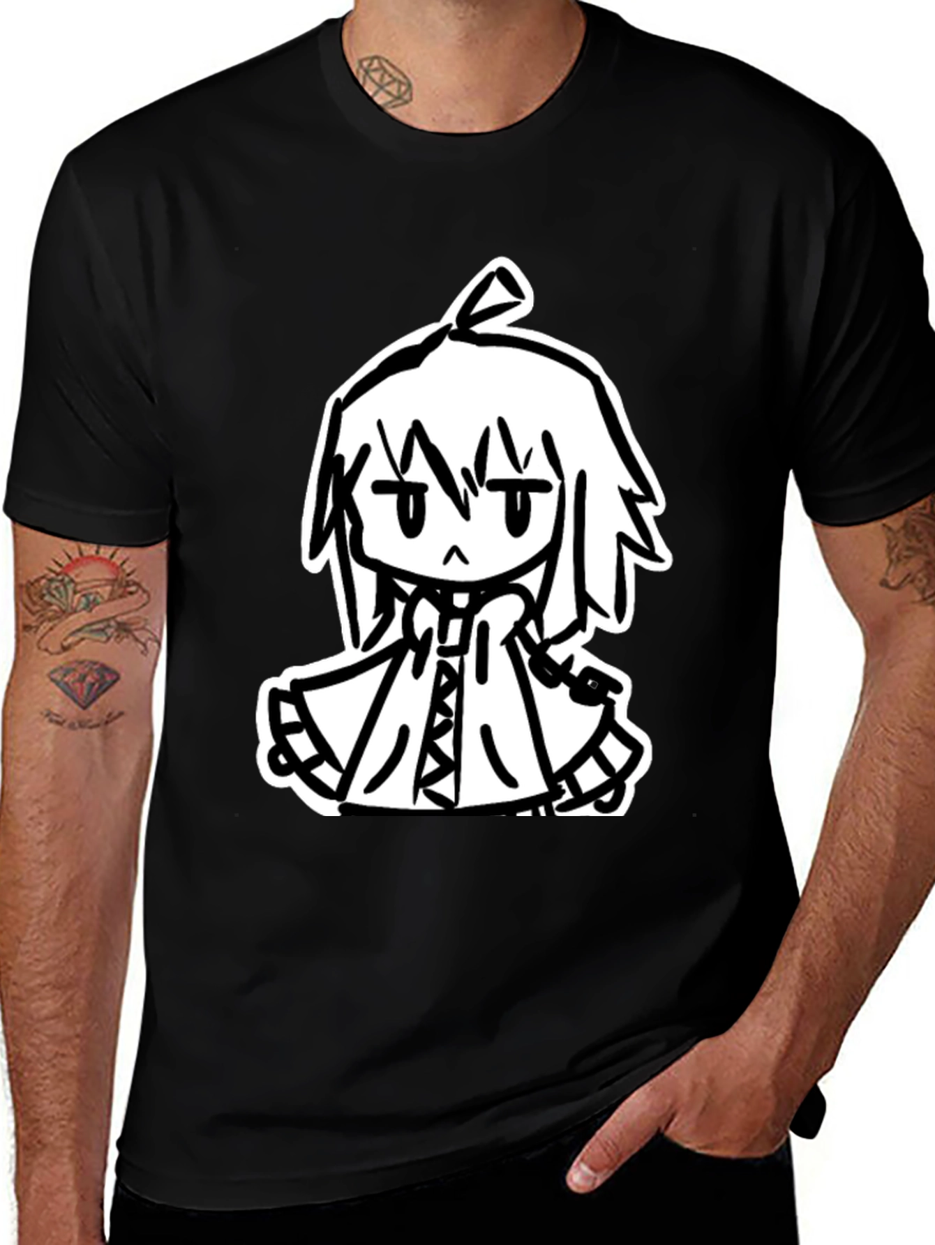 Variant 24 of Anime Character Black T-Shirt