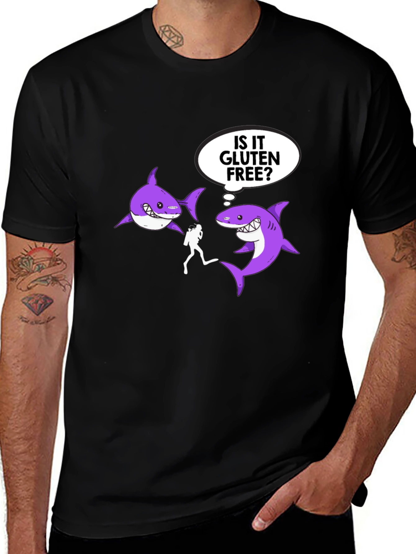 Variant 7 of Is it Gluten Free? Shark T-Shirt