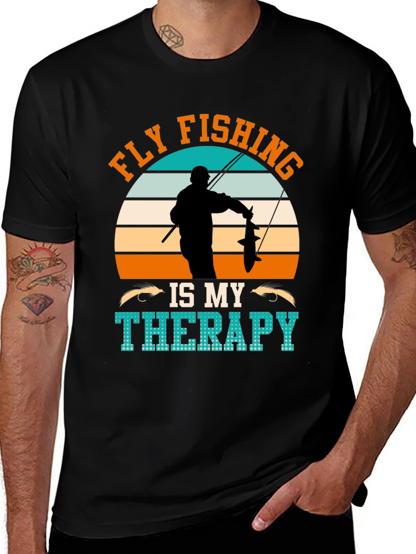 Variant 20 of Fly Fishing Is My Therapy T-Shirt