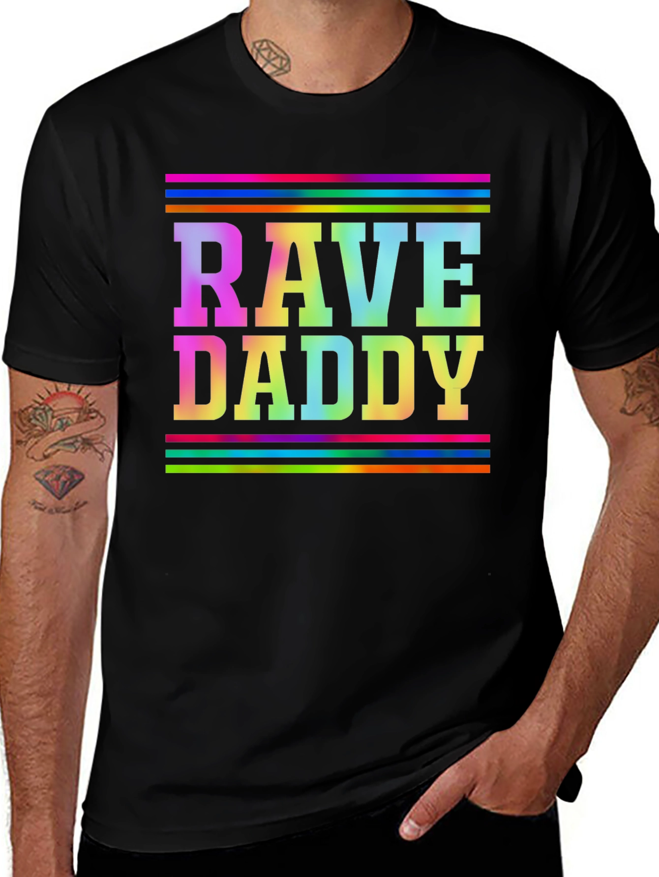 Variant 11 of Rave Daddy T-Shirt - Rainbow Graphic Tee