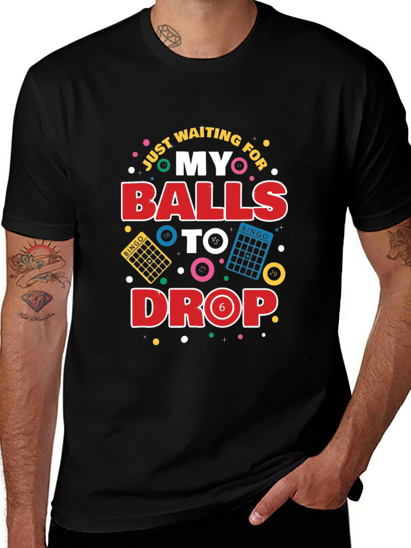 Waiting For My Balls To Drop Bingo T-Shirt