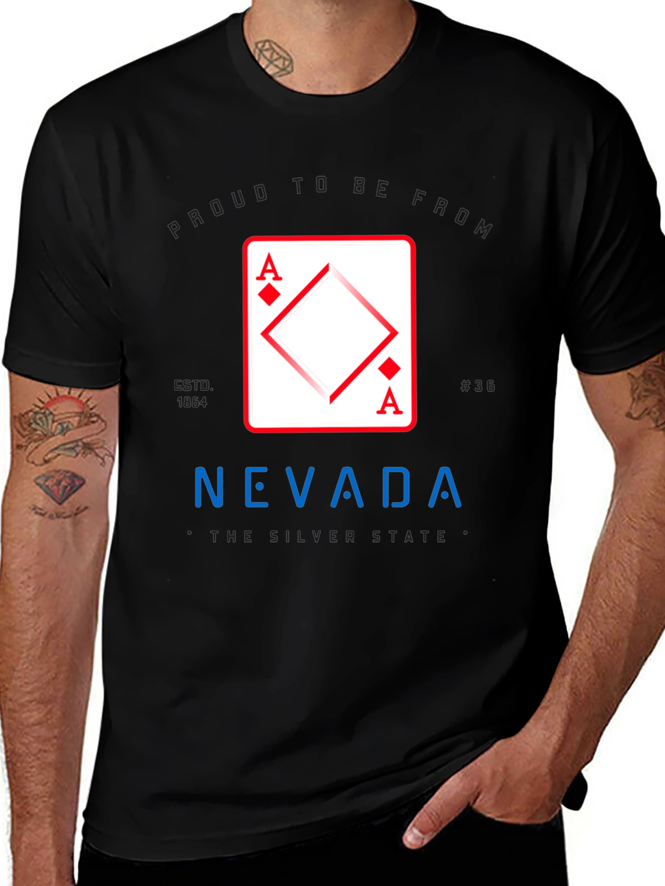 Nevada Ace of Diamonds Graphic T-Shirt