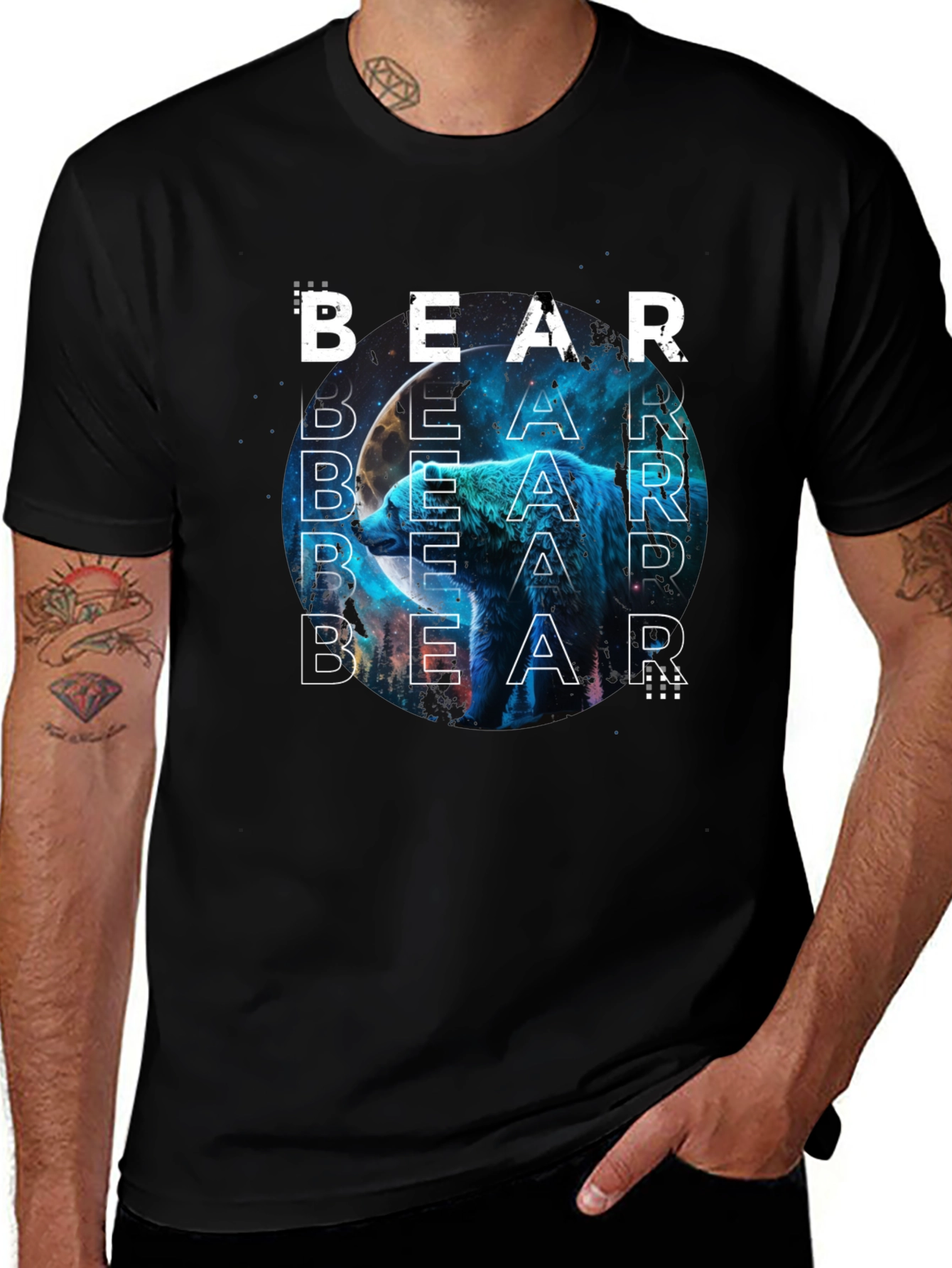 Variant 3 of Bear Graphic Print T-Shirt - Modern Style