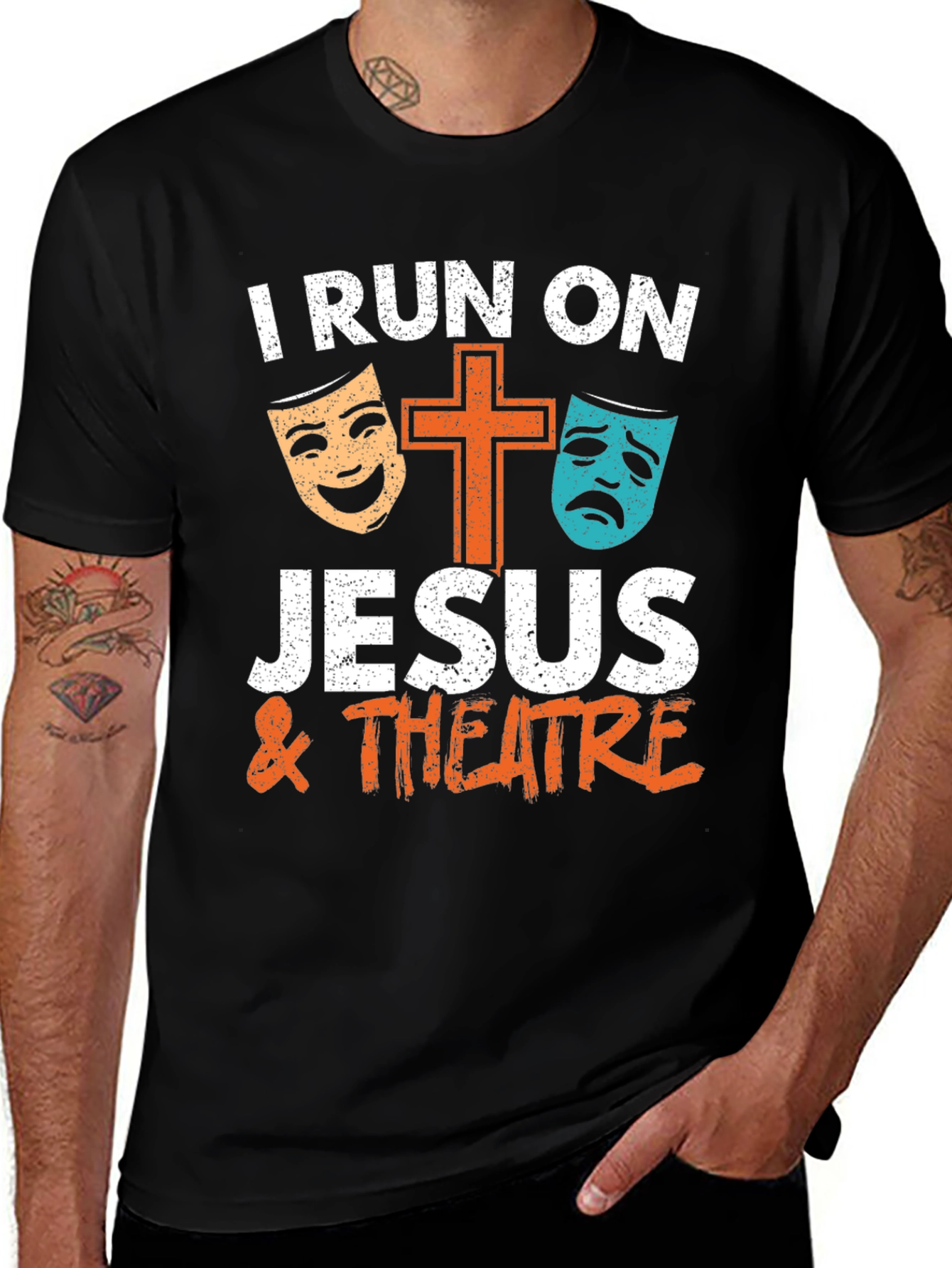 Variant 13 of I Run On Jesus & Theatre T-Shirt