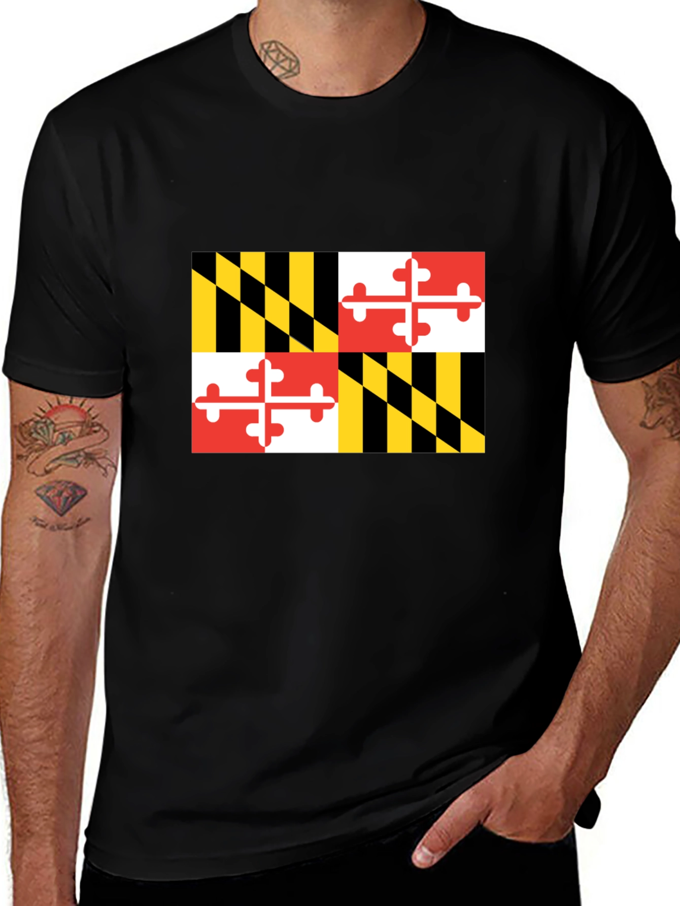 Maryland Flag Graphic Black T-Shirt