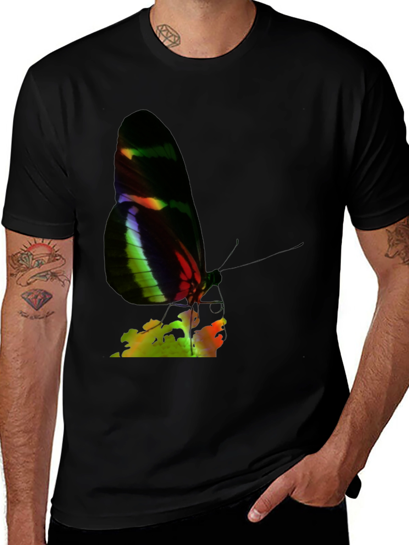 Variant 24 of Butterfly Graphic Tee - Black Casual Shirt
