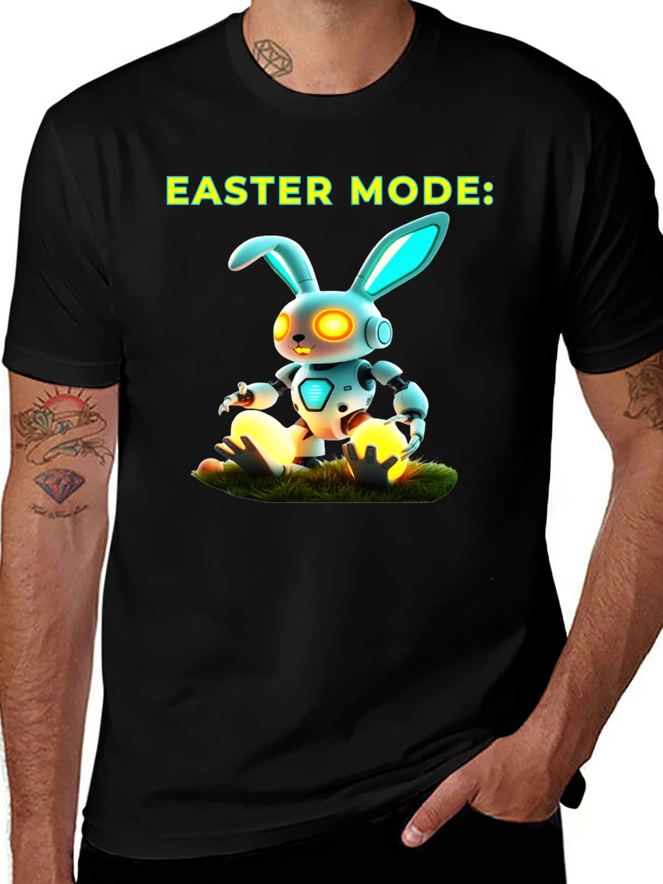 Variant 30 of Easter Mode Robot Bunny T-Shirt