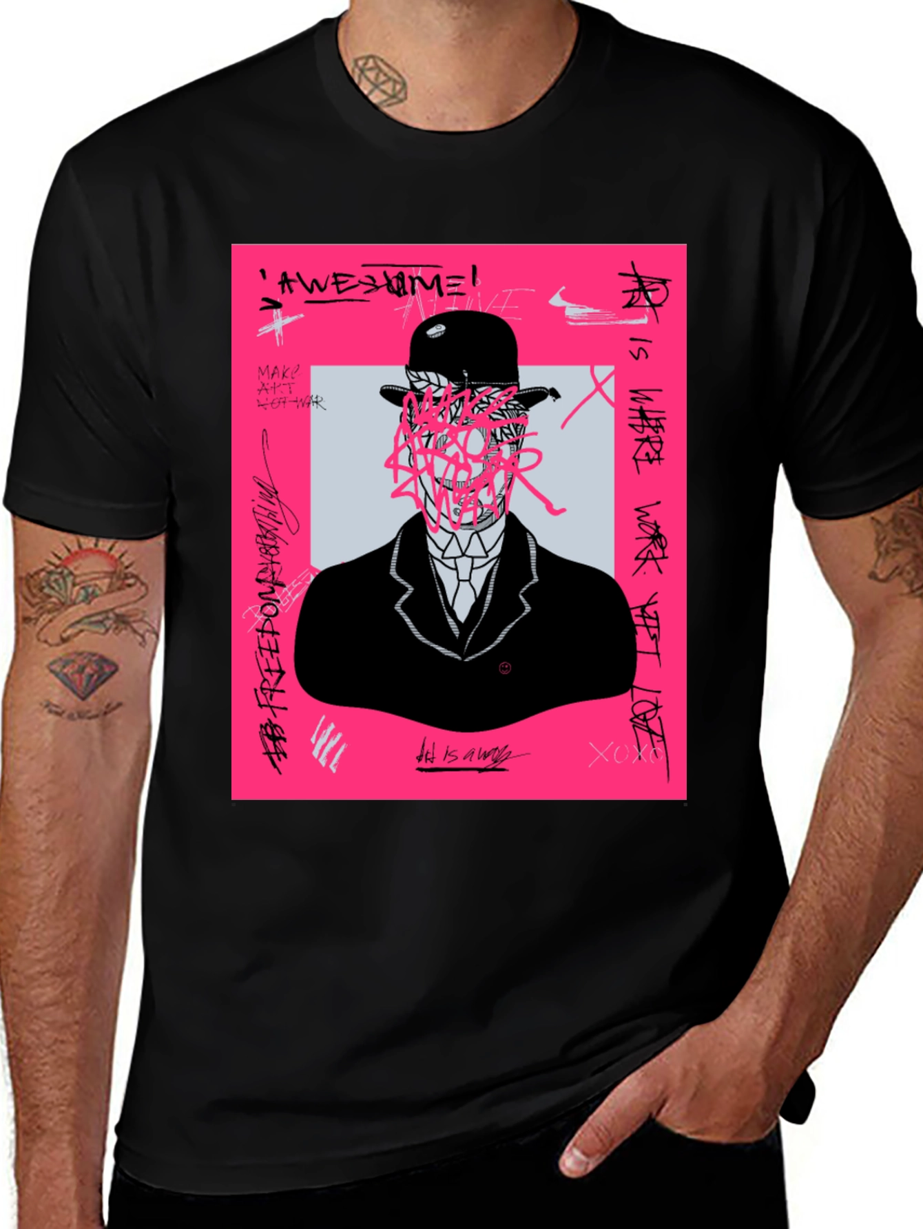 Variant 14 of Graffiti Art Tee: Renegade Rene Magritte T-Shirt