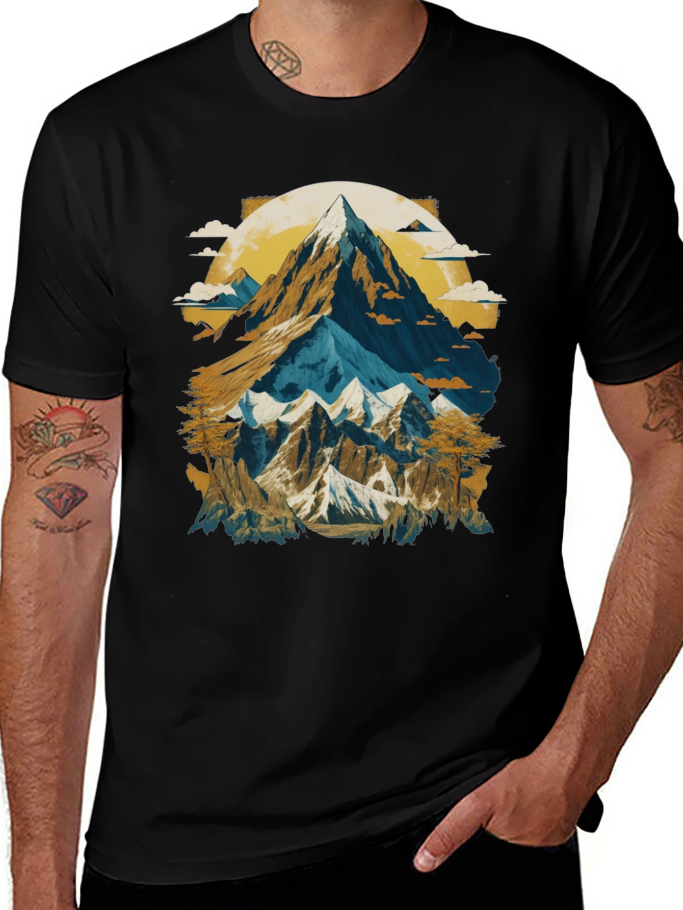 Variant 23 of Mountain Peak Graphic Tee - Black