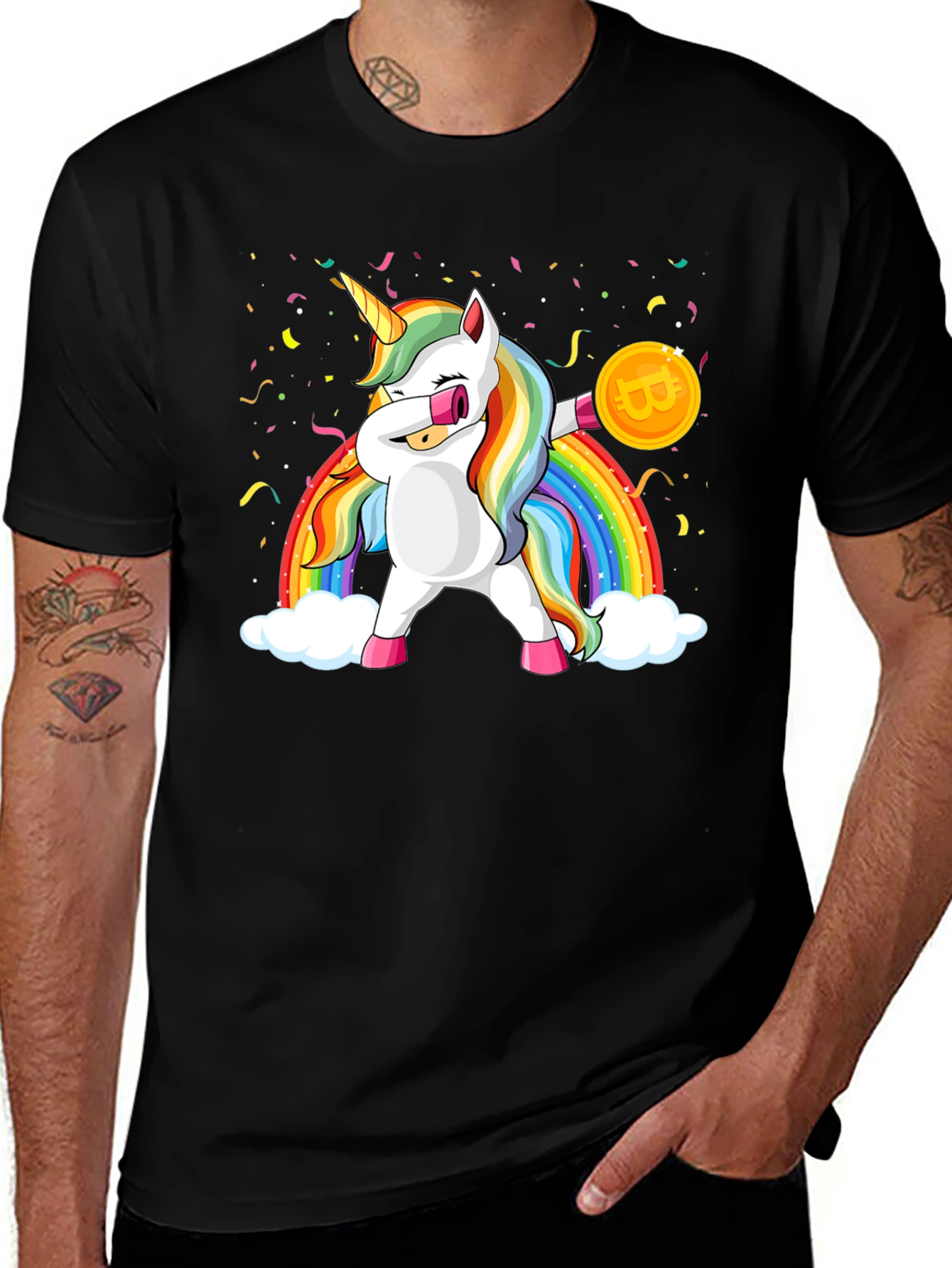 Bitcoin Unicorn Dab T-Shirt - Crypto Tee