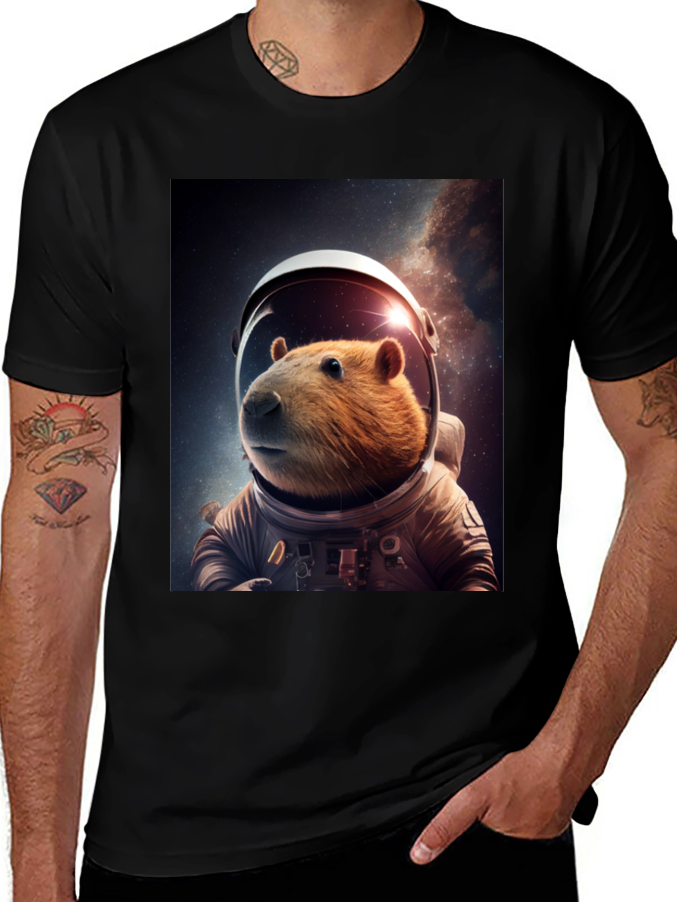 Variant 22 of Astronaut Capybara Graphic Tee