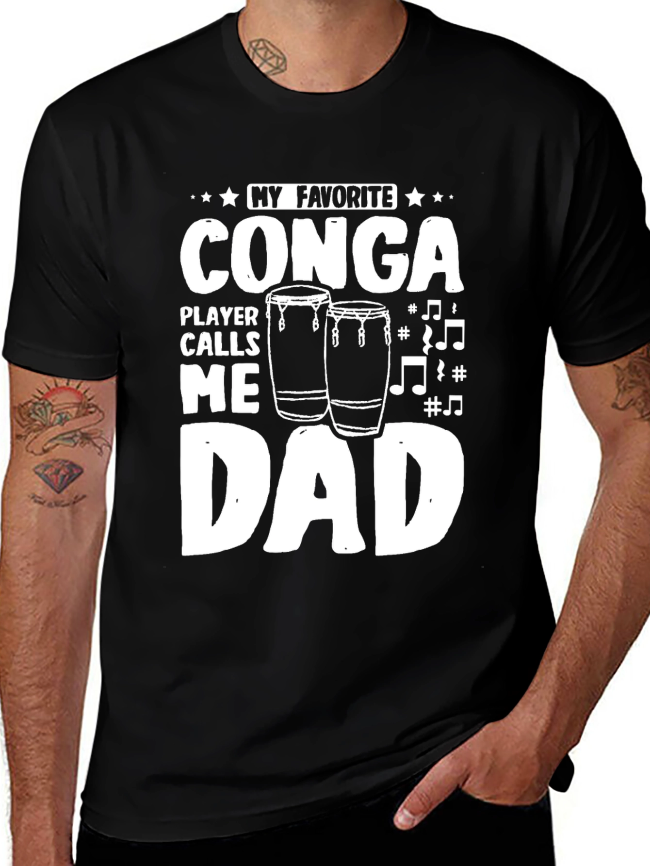 Variant 27 of Conga Player Dad T-Shirt - Music Lover's Gift