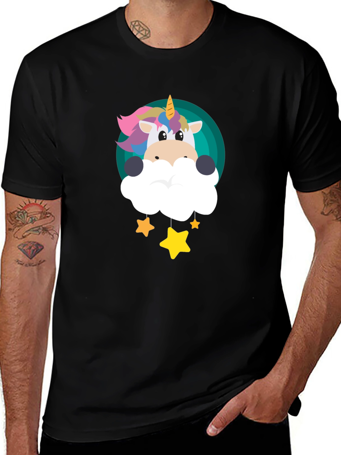 Variant 27 of Cute Unicorn Stars Graphic Tee