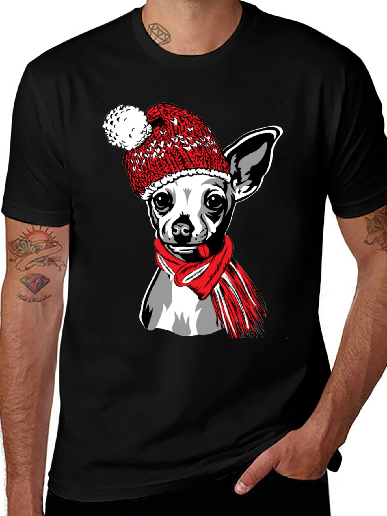 Variant 29 of Chihuahua Winter Hat T-Shirt - Cute Dog Tee