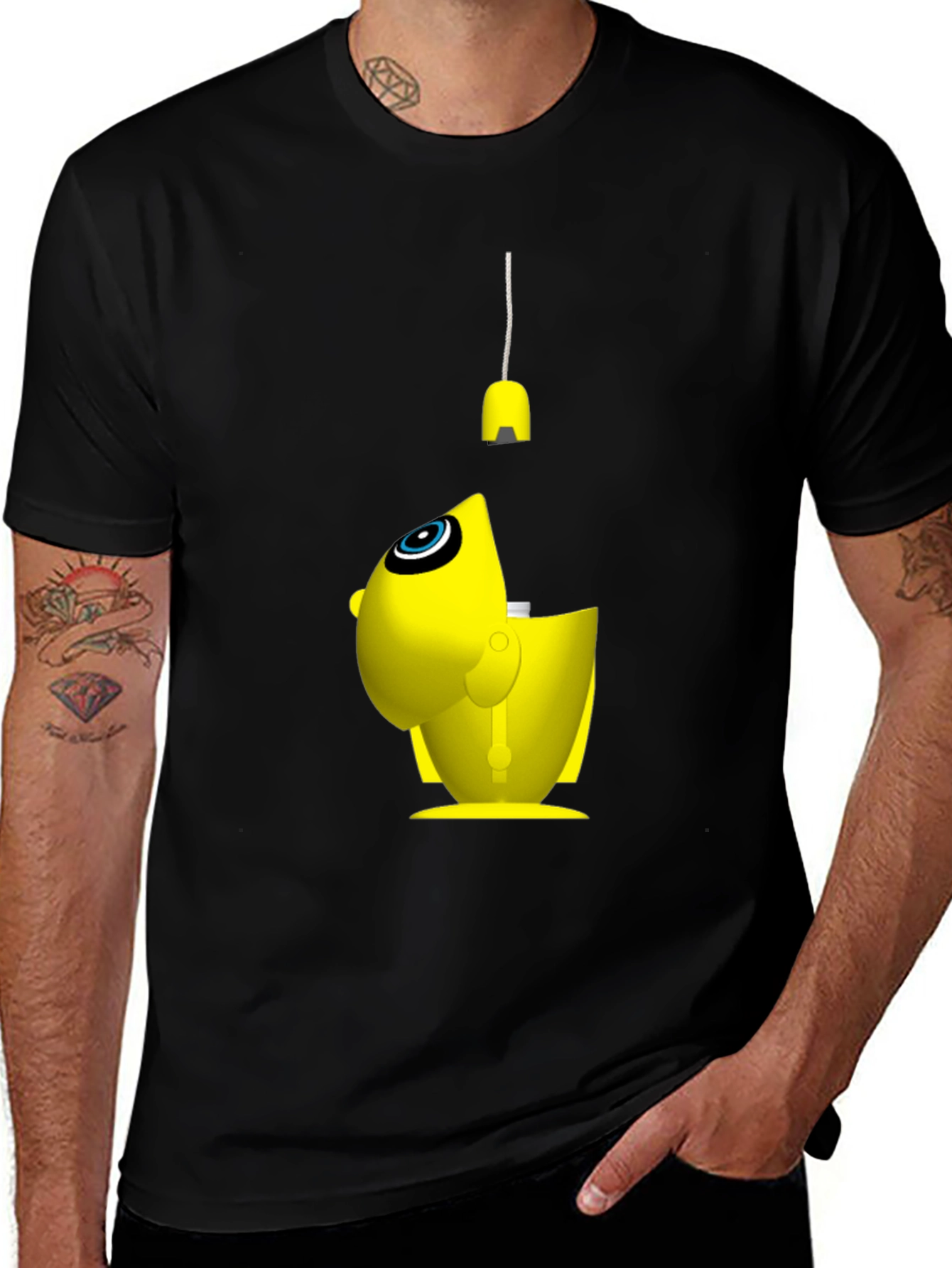 Variant 30 of Funny Pac-Man Inspired Black T-Shirt