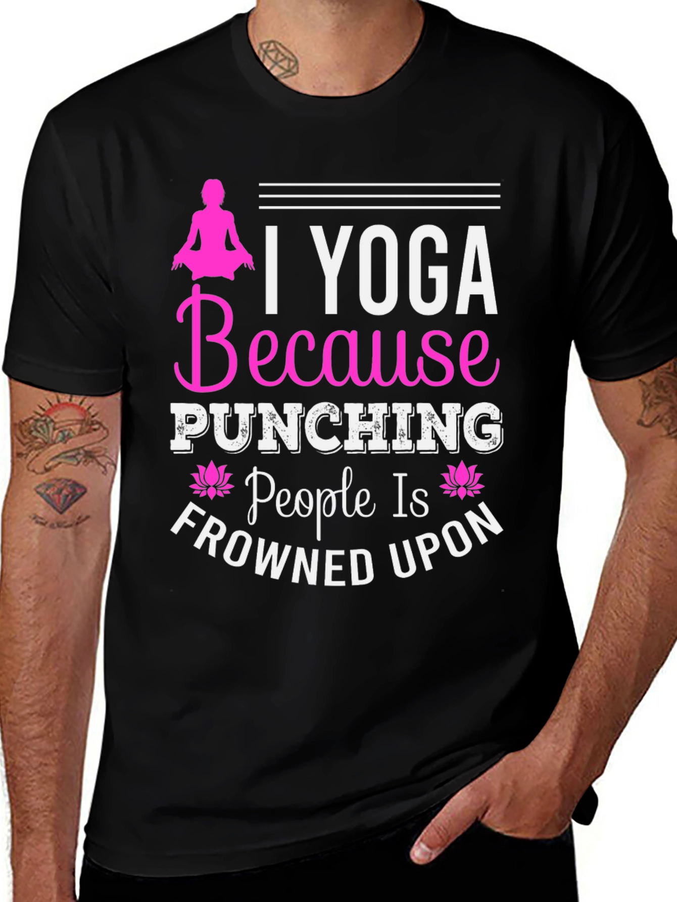 Variant 3 of Yoga Because Punching People is Frowned Upon T-Shirt