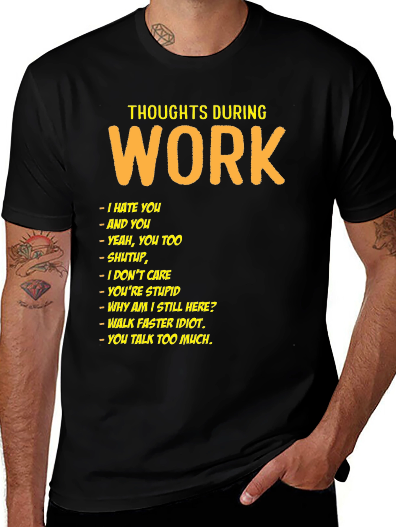 Black Thoughts During Work Black Humor T-Shirt main image