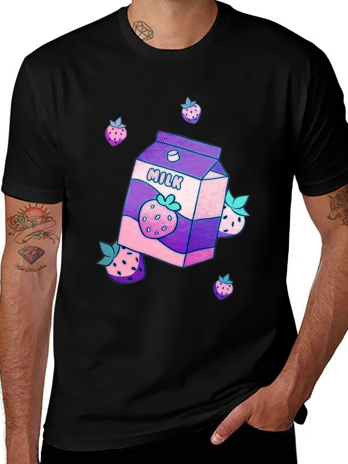 Variant 30 of Strawberry Milk Cartoon Graphic Tee