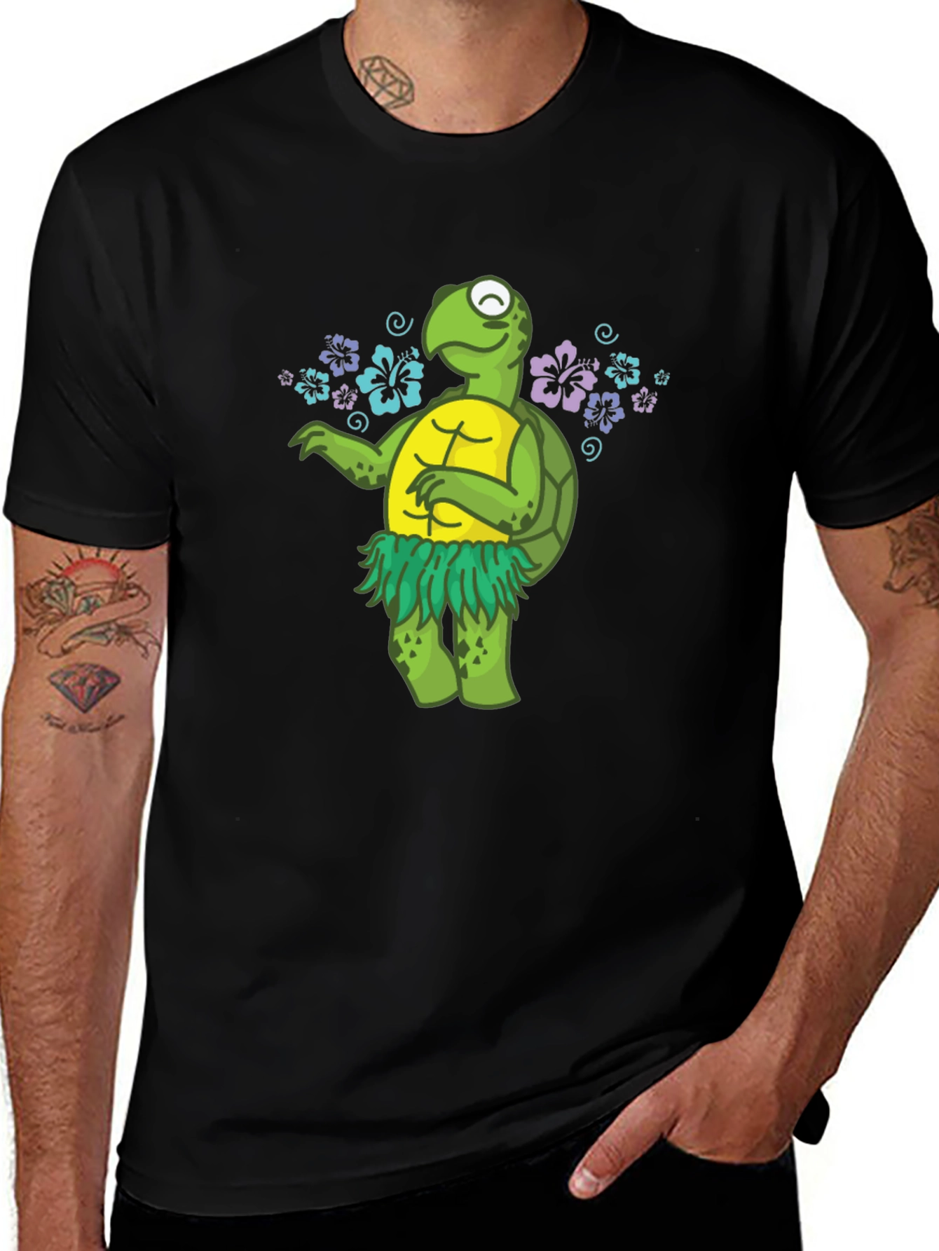 Variant 26 of Funny Turtle Hula Dancer Graphic T-Shirt