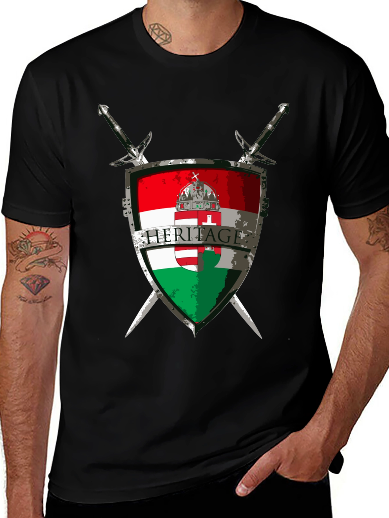 Hungarian Heritage Shield Swords T-Shirt