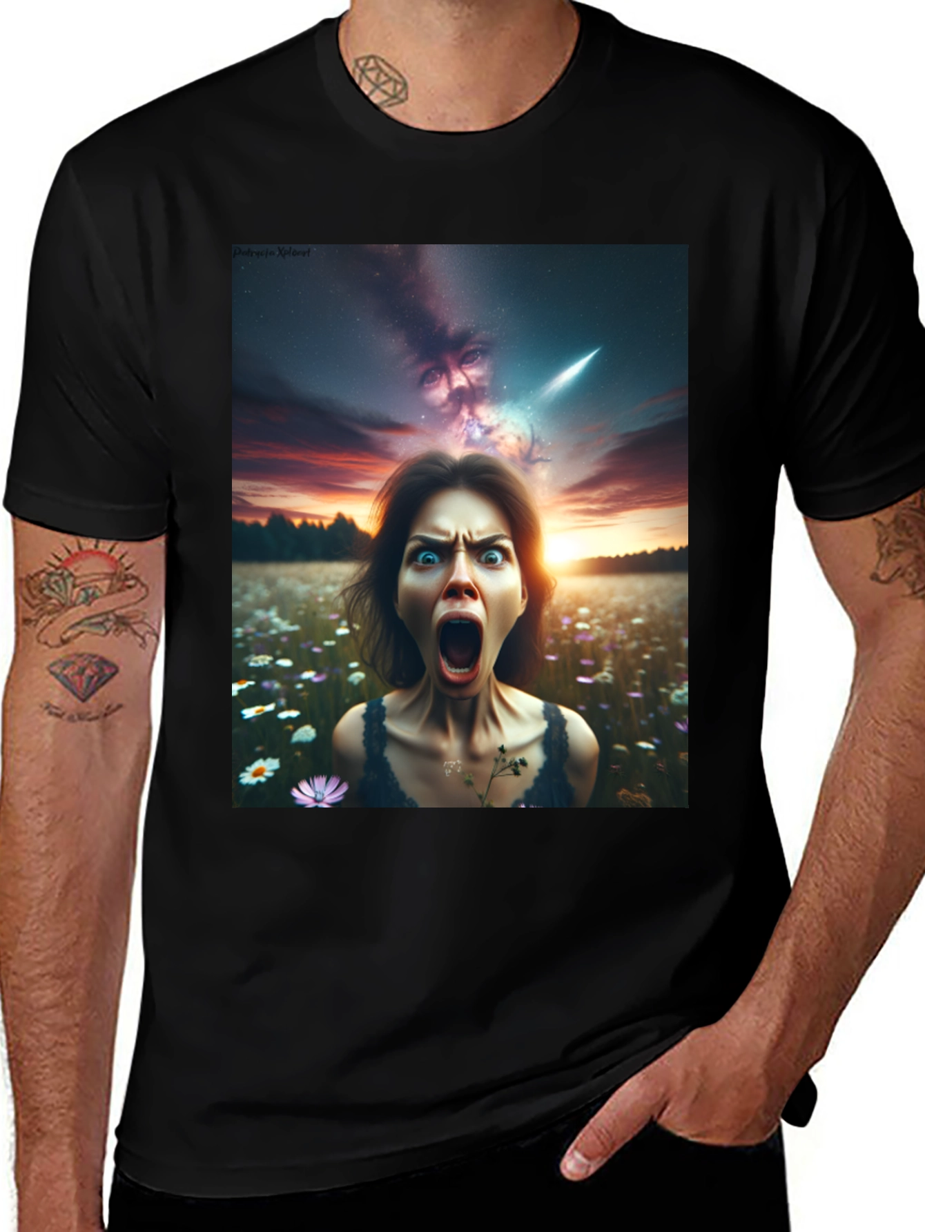 Variant 6 of Surreal Horror Graphic Tee - Women's Nightmare T-Shirt