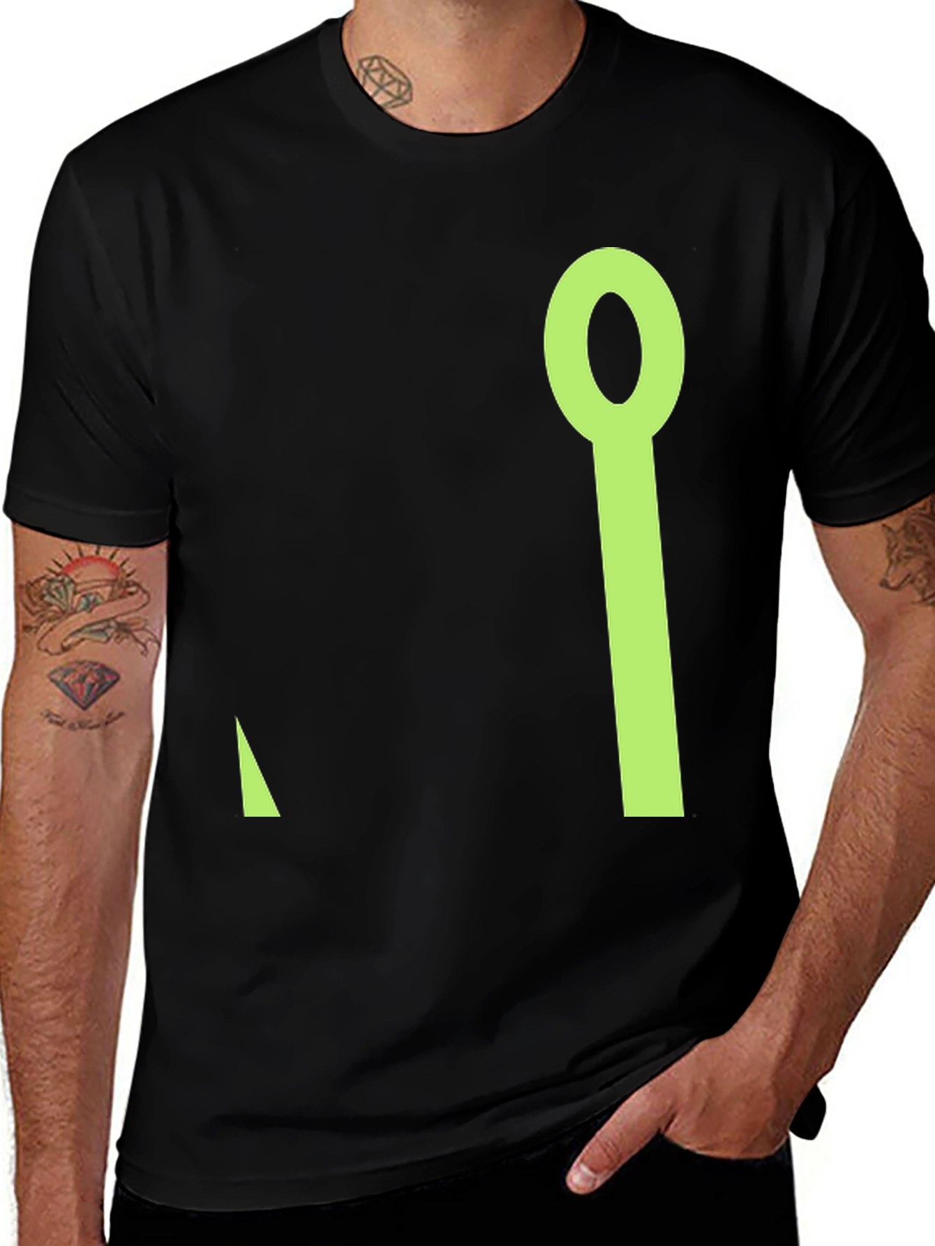 Variant 29 of Minimalist Key Graphic Black Tee - Casual Style