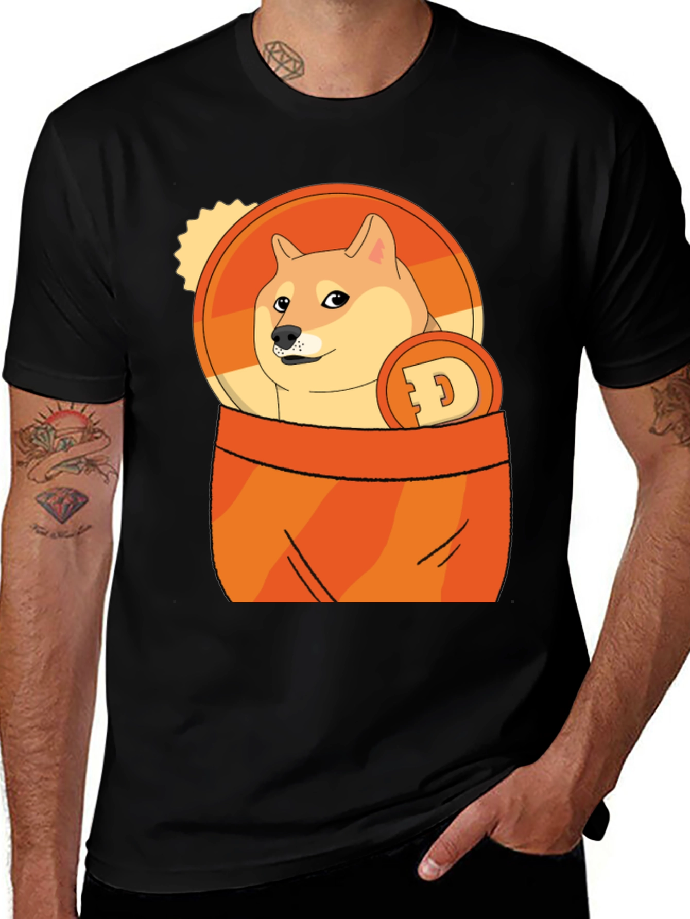 Doge Coin Crypto Black T-Shirt