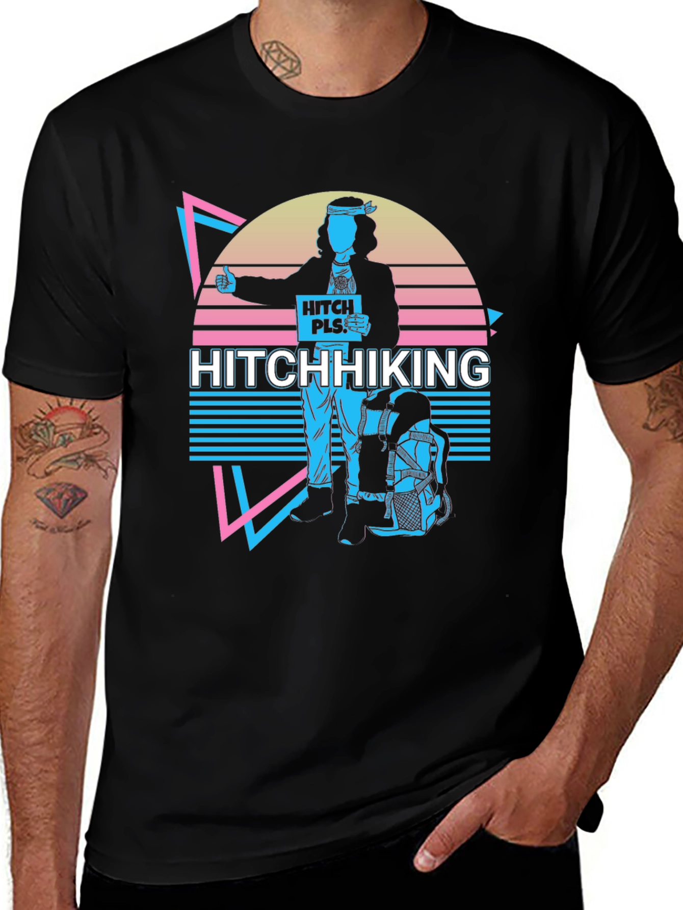 Variant 2 of Hitchhiking Retro T-Shirt