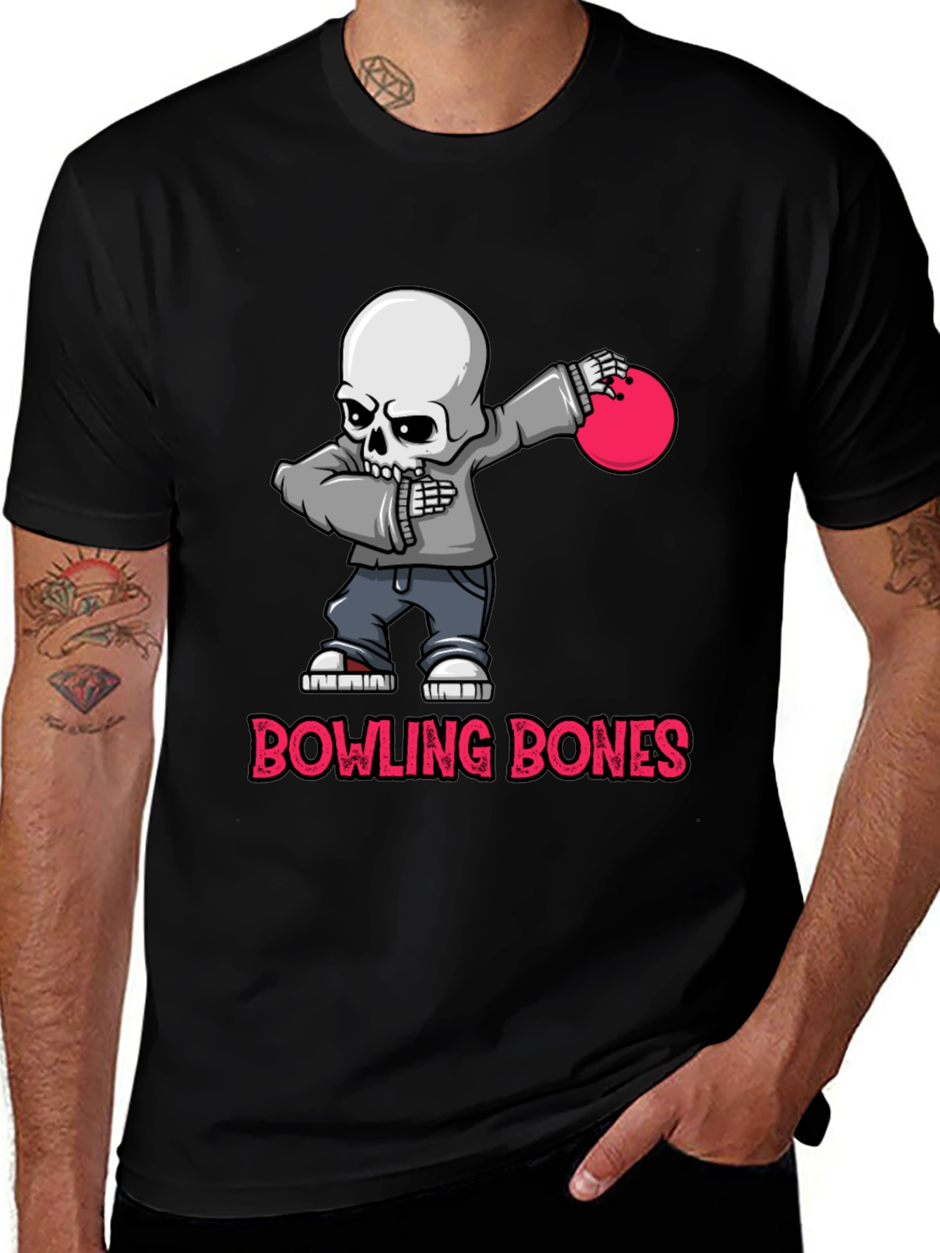 Variant 15 of Bowling Bones Skeleton T-Shirt