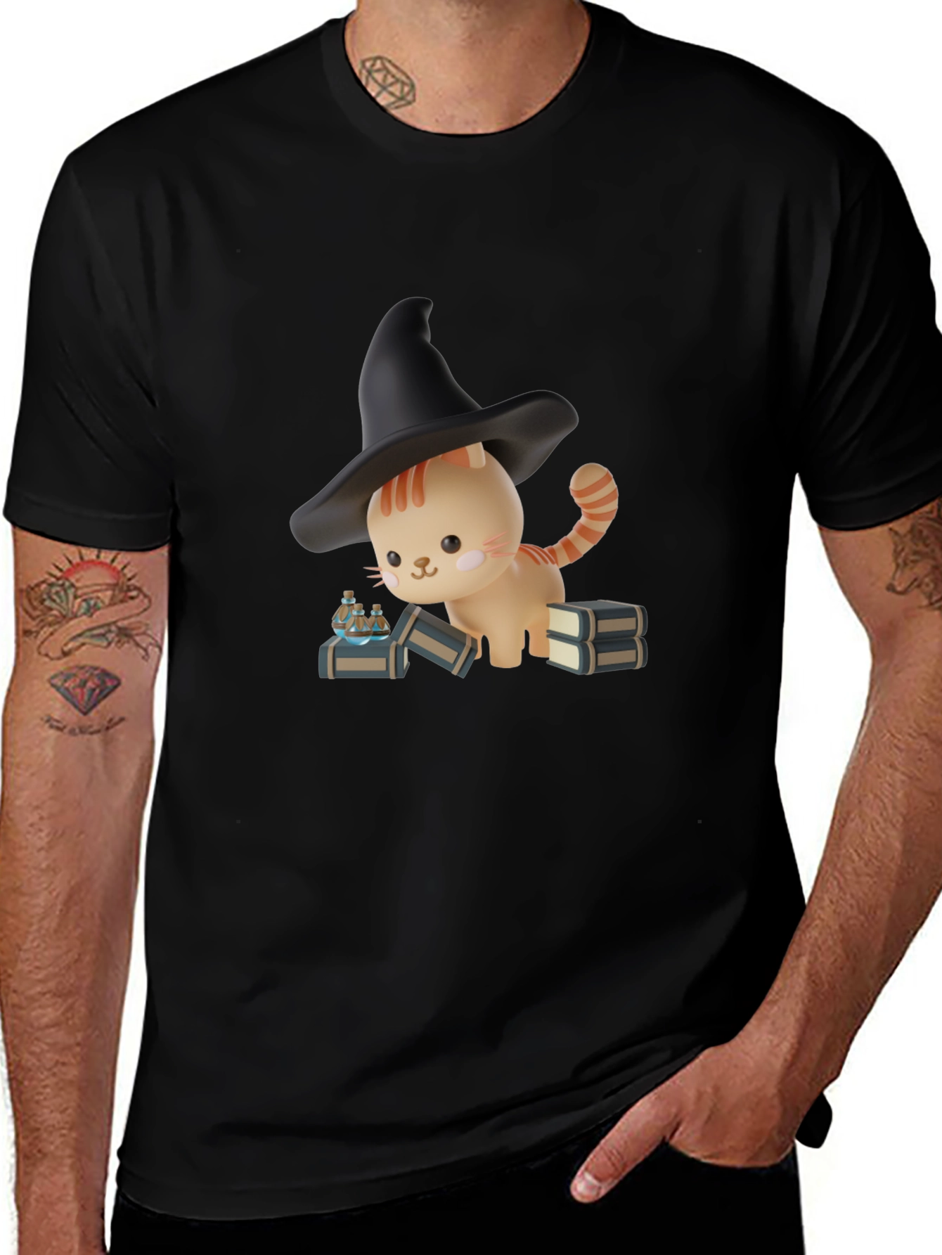 Witch Cat T-Shirt - Spooky Season Style