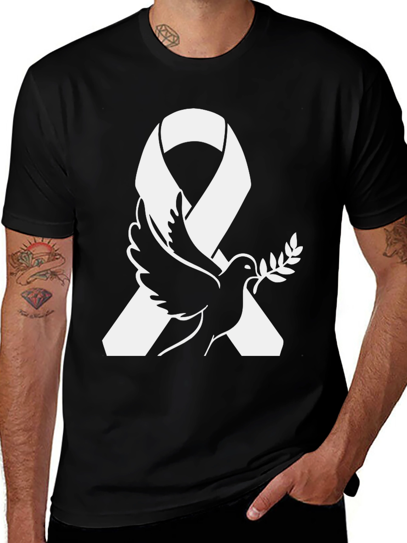 Variant 26 of Peace Dove Ribbon Graphic T-Shirt