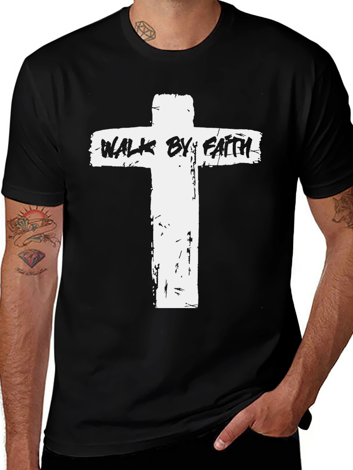 Walk by Faith Christian T-Shirt - Stylish Religious Apparel