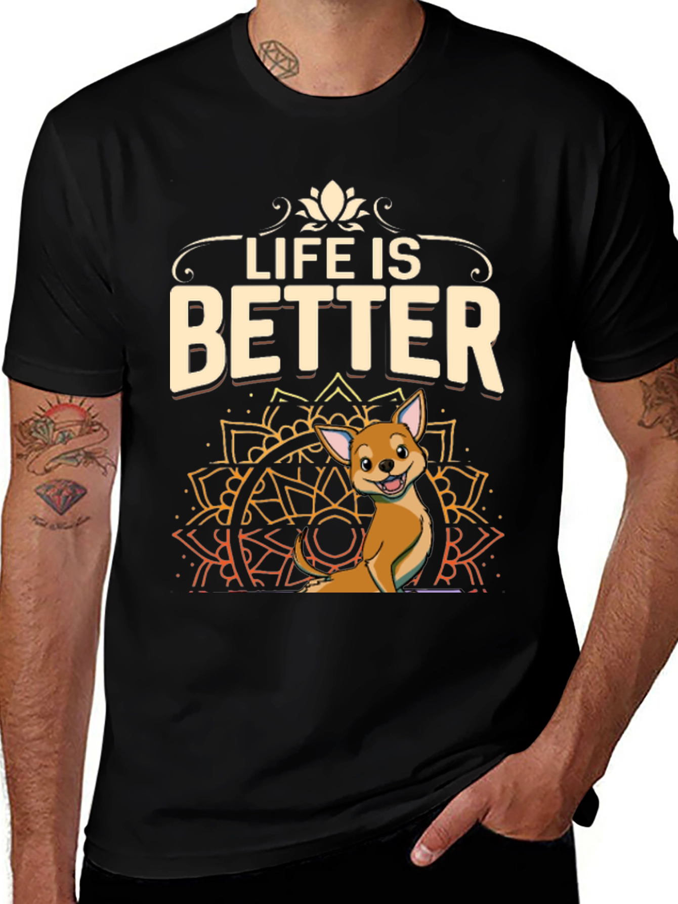 Black Life is Better Dog T-Shirt main image