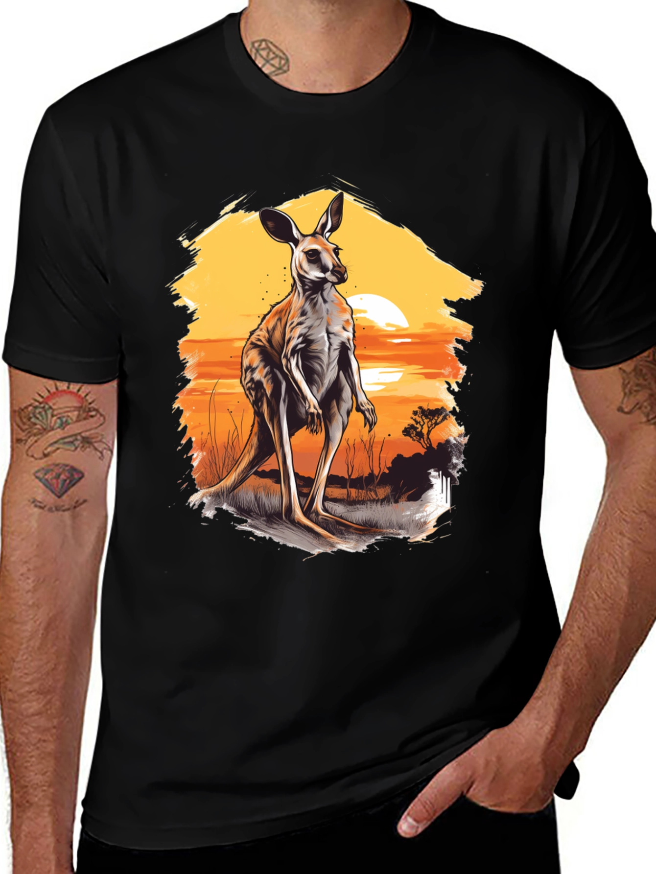 Variant 14 of Kangaroo Sunset Graphic T-Shirt
