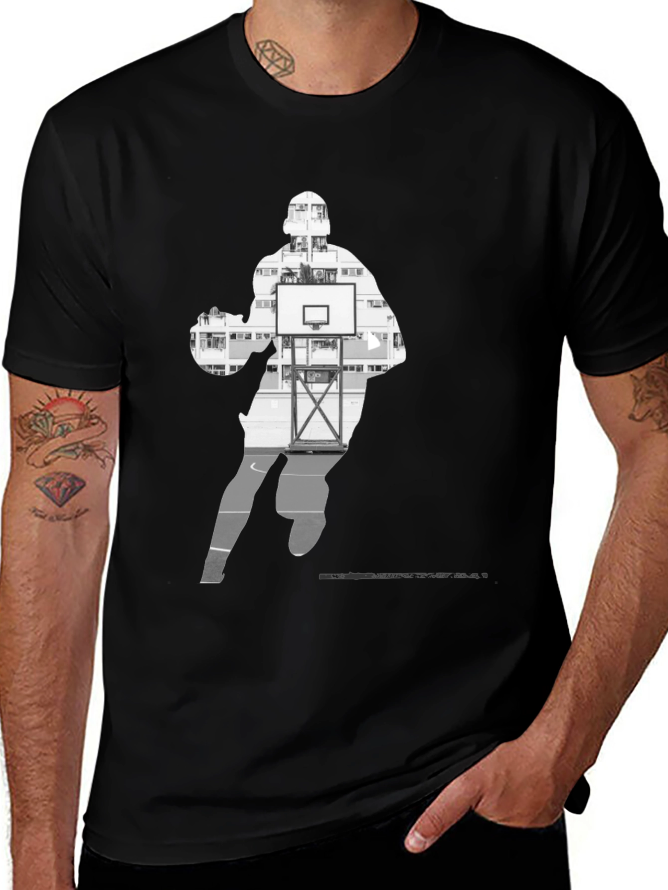 Variant 14 of Basketball Player Silhouette Graphic Tee