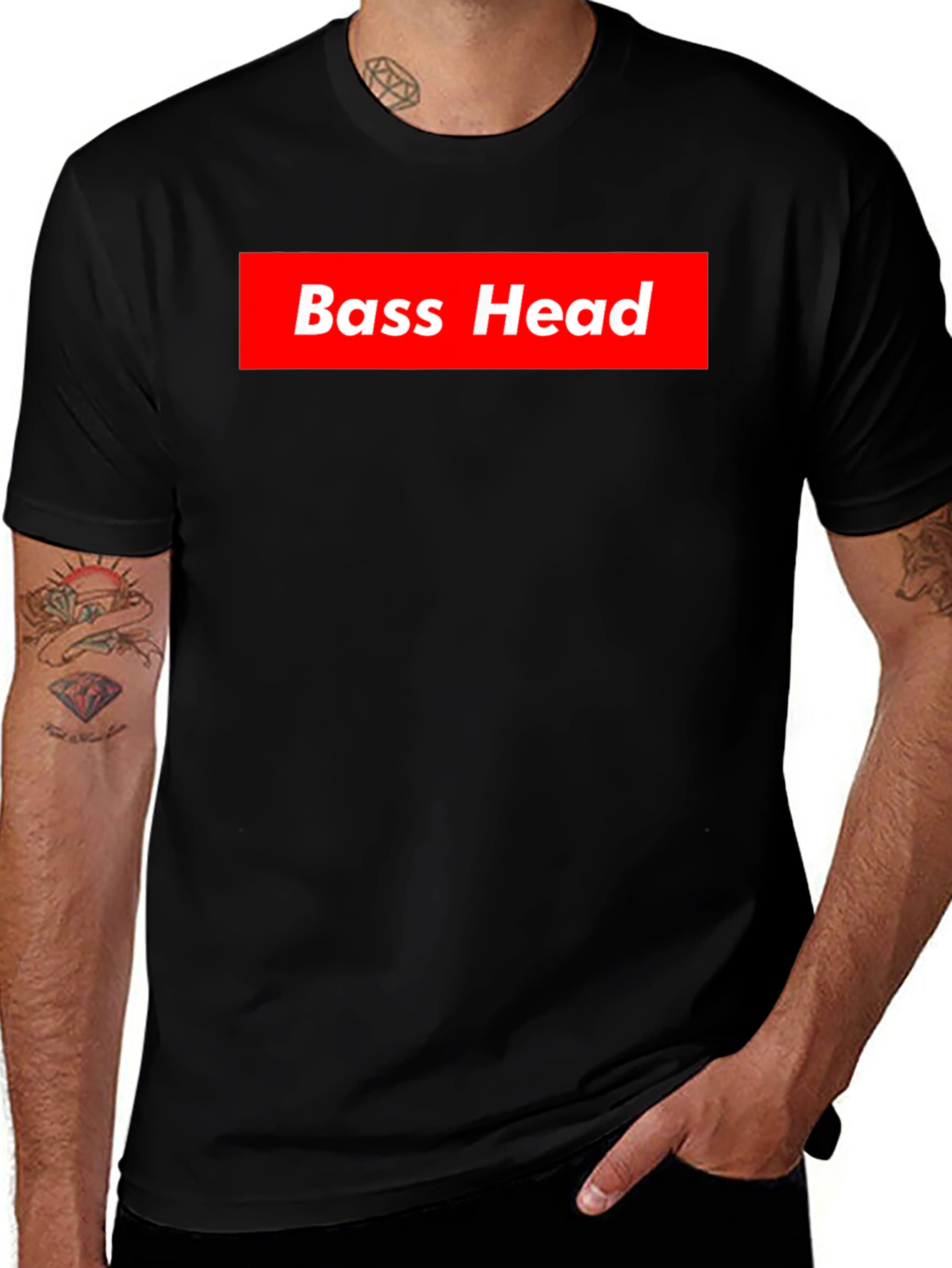 Variant 28 of Bass Head Graphic Tee - Supreme Style Black T-Shirt