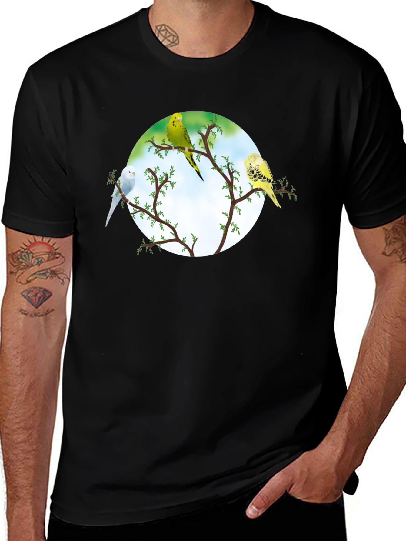 Black Parakeet Tree Black Tee main image