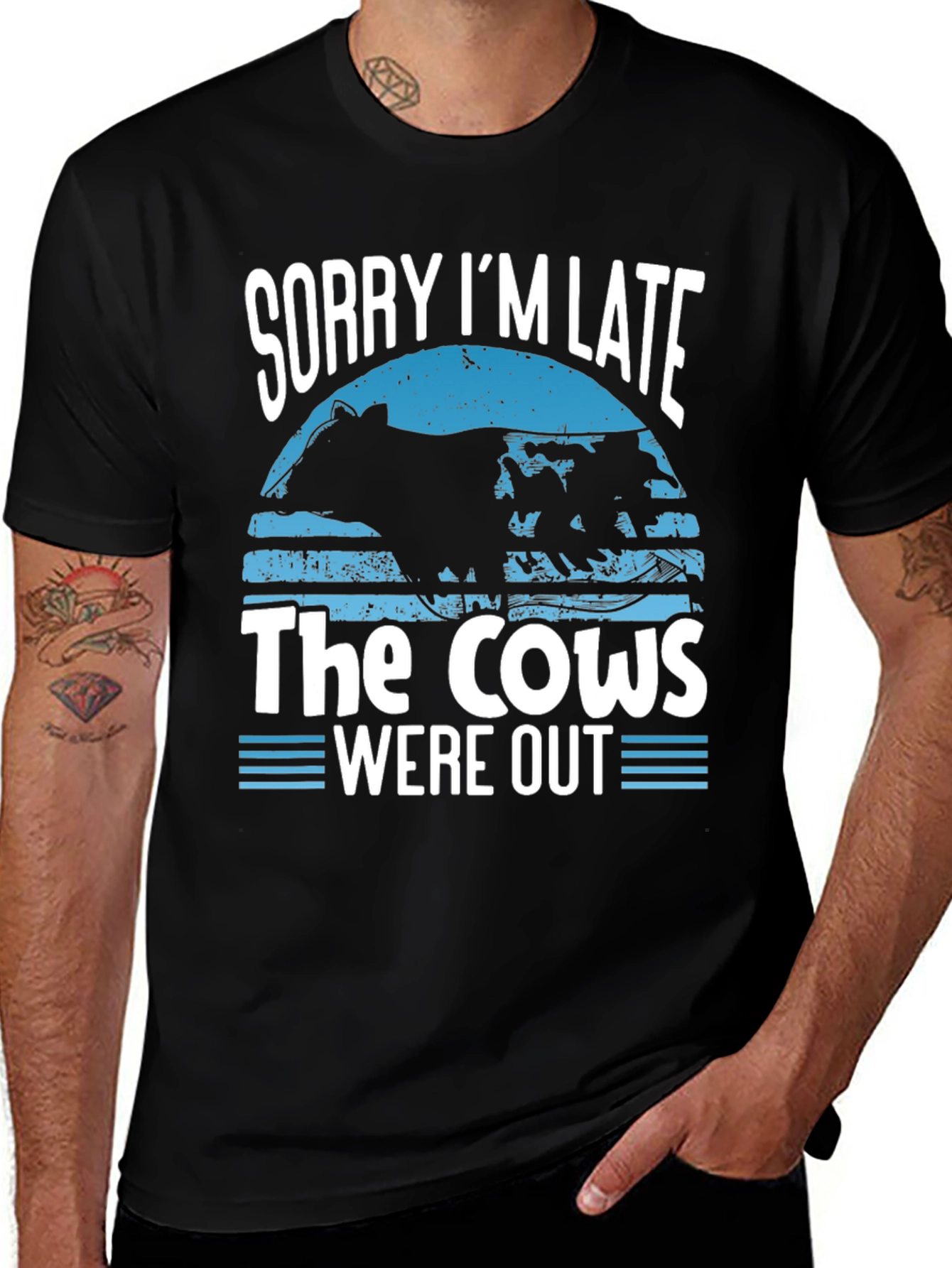Variant 3 of Sorry I'm Late Cows Out Graphic Tee