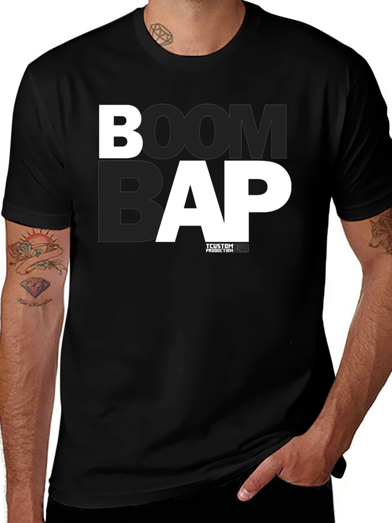 Black Boom Bap Graphic Tee - Black Cotton T-Shirt main image