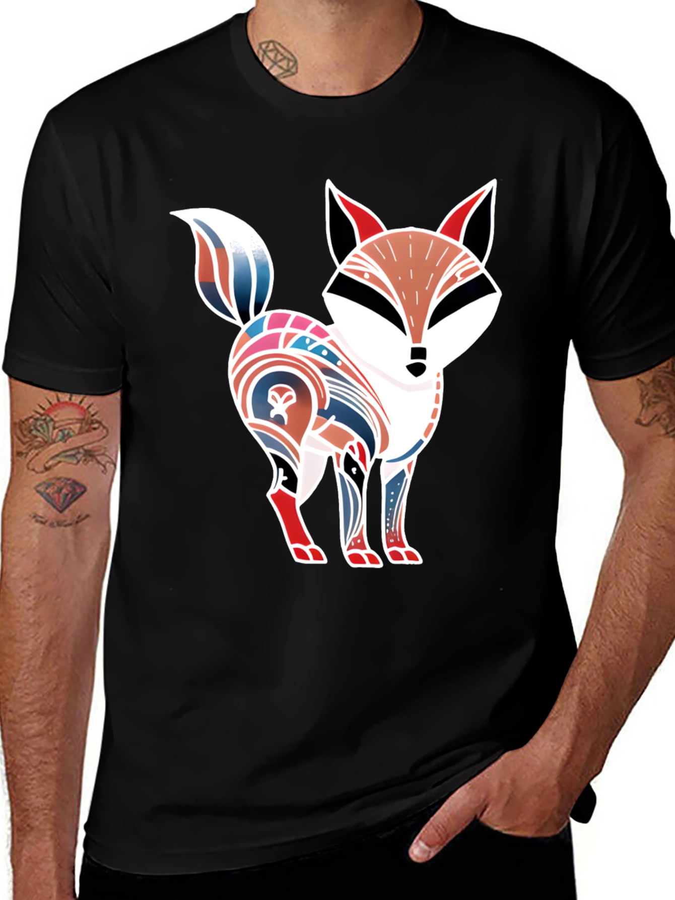 Variant 28 of Stylized Fox Graphic Tee - Unique Design
